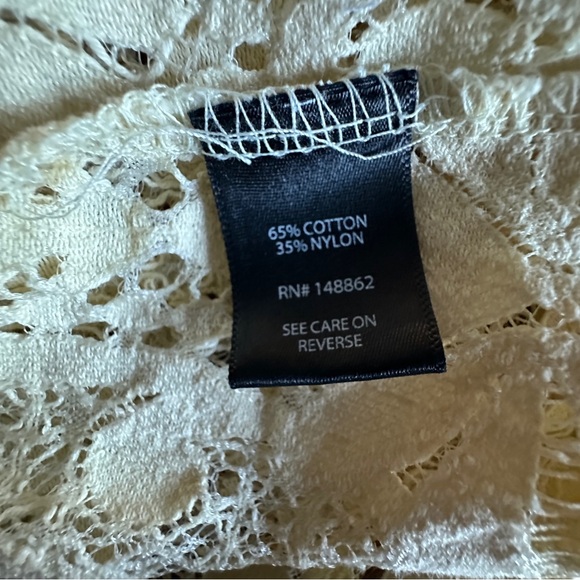 NWOT Torrid Scalloped Lace Muted Yellow / Cream Romantic and Airy Kimono Siz 1/2 - Picture 10 of 10
